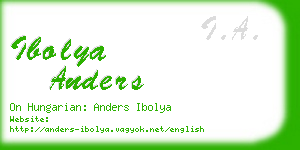 ibolya anders business card